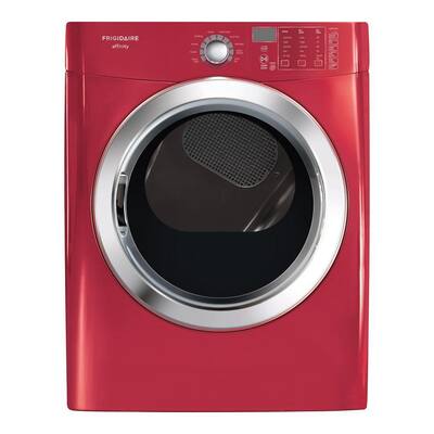 Unbranded Affinity 7.0 cu. ft. Electric Dryer with Steam in Classic Red FASE7073NR