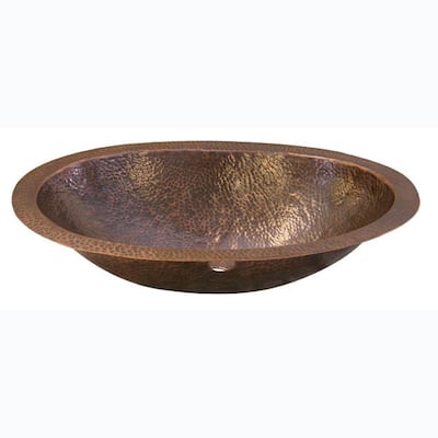 Barclay Products 6843-AC Oval Antique Copper Self-Rimming Bathroom Sink