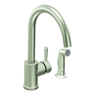 MOEN Kitchen Faucets. Level Single-Handle Side Sprayer Kitchen Faucet in Classic Stainless