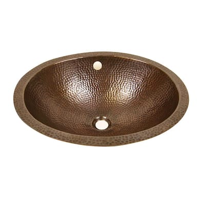 Barclay Products 6861-AC Hammered Antique Copper 19-Inch Oval Undermount Bathroom Sink