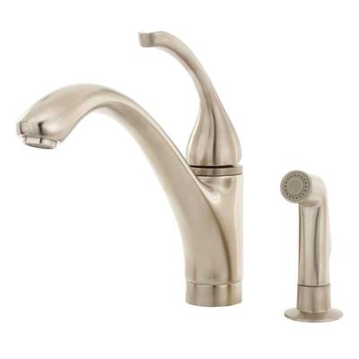 KOHLER Kitchen Faucets. Forte 2-Hole Single Control Kitchen Faucet with Side Spray and Lever Handle in Vibrant Brushed Nickel