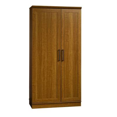 SAUDER HomePlus Collection 35-3/8 in. x 71-1/8 in. x 17 in. Freestanding Wood Laminate Storage Cabinet in Sienna Oak 411965