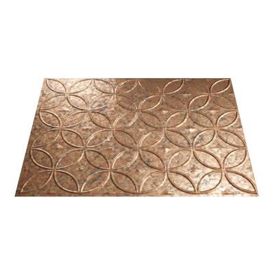 Fasade 18 in. x 24 in. Rings Cracked Copper Decorative Wall Tile B61-19