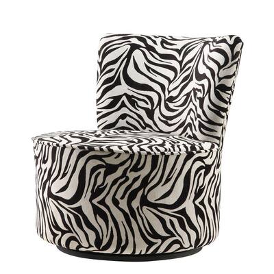 Oxford Creek Round Swivel Chair in Zebra Print