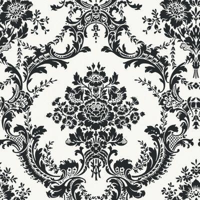 black and white damask wallpaper. Black and White Mid-Scale