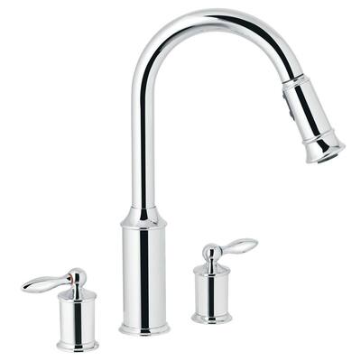 MOEN Kitchen Faucets. Aberdeen 2-Handle Pull-Out Sprayer Kitchen Faucet Featuring Reflex in Chrome