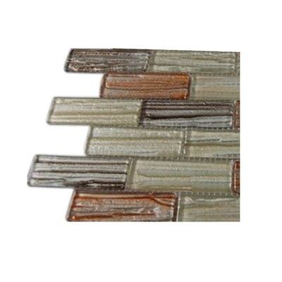 Splashback Glass Tile Gemini Mercury Blend 1 in. x 3 in. Glass Tiles - 6 in. x 6 in. Tile Sample R2B9