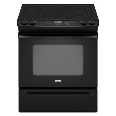 Whirlpool Gold 4.5 cu. ft. Slide-In Electric Range with Self-Cleaning Oven in Black GY397LXUB