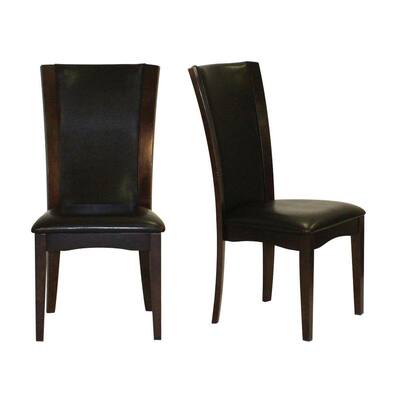 Oxford Creek Bi-cast Leather Chairs in Black (Set of 2)