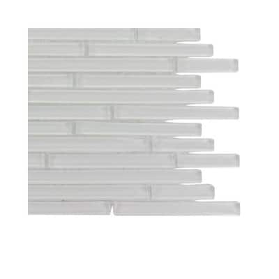 Splashback Glass Tile Windsor Random Bright White Sample Size 6 in. x 6 in. Marble Floor and Wall Tile R2B12 GLASS TILE