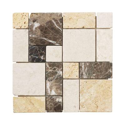 Jeffrey Court Creama Emp Mosaics 12 in. x 12 in. Marble Kitchen Wall / Floor Tile 99058