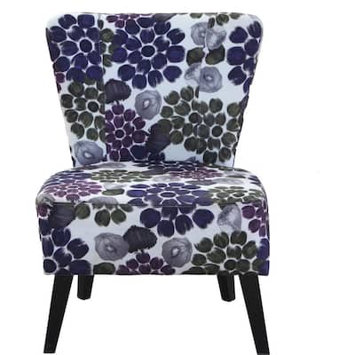 Fabric Accent Chair in Purple Flower-C-051 - The Home Depot