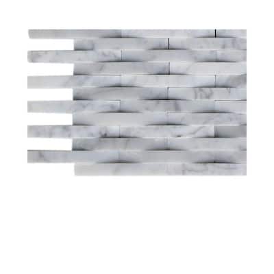 Splashback Glass Tile 3D Reflex White Carrera Stone - 6 in. x 6 in. Tile Sample L2C2 STONE TILES