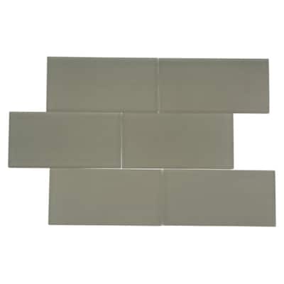 Splashback Glass Tile 3 in. x 6 in. Contempo Natural White Frosted Glass Tile CONTEMPONATURALWHITEFROSTED3X6GLASSTILE