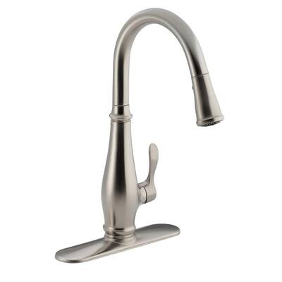 KOHLER Kitchen Faucets. Cruette Single-Handle Pull-Down Sprayer Kitchen Faucet in Vibrant Stainless Steel