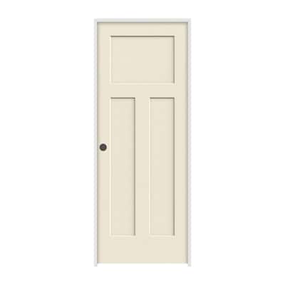  Smooth 3-Panel Solid Core Primed Molded Single Prehung Interior Door
