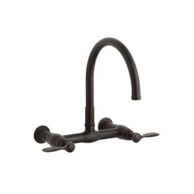 KOHLER Kitchen Faucets. Parq Wall-Mount 12 in. 2-Handle Mid-Arc Bridge Kitchen Faucet in Oil-Rubbed Bronze