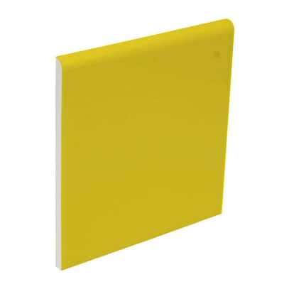 U.S. Ceramic Tile Color Collection Bright Yellow 4-1/4 in. x 4-1/4 in. Ceramic Surface Bullnose Wall Tile U744-S4449