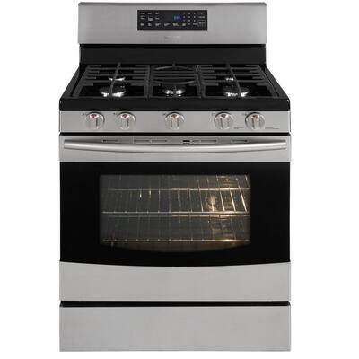 Samsung - 30 Self-Cleaning Freestanding Gas Convection Range - Stainless-Steel