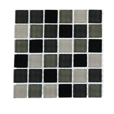 Splashback Glass Tile Contempo City Blend 1 in. x 1 in. Glass Tile - 6 in. x 6 in. Tile Sample R5A1
