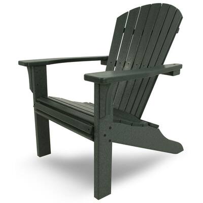 Poly-Wood Seashell Adirondack Chair in Green