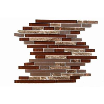 Splashback Glass Tile 12 in. x 12 in. Marble And Glass Mosaic Floor and Wall Tile TEMPLE BREW PUB
