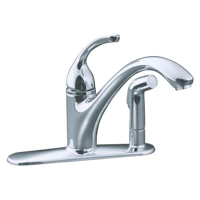 KOHLER Kitchen Faucets. Forte Single-Handle Side Sprayer Kitchen Faucet in Polished Chrome