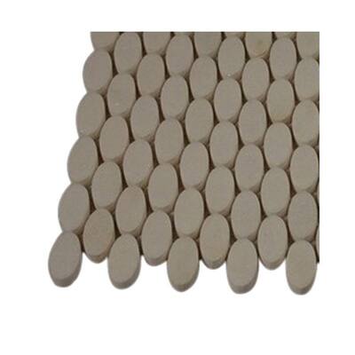 Splashback Glass Tile Orbit White Thassos Ovals Marble Tiles - 6 in. x 6 in. Tile Sample L4D2
