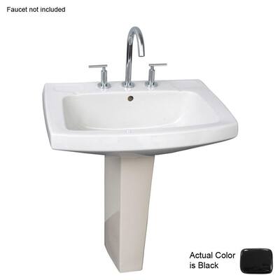 Barclay Products Galaxy Pedestal Bathroom Sink in Black 3-978BL