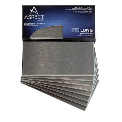 Aspect 3 in. x 6 in. Stainless-Steel Stainless Long Grain ...