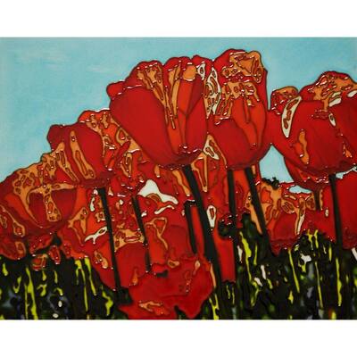overstock Art The Tulip 11 in. x 14 in. Wall Tile TFL41211X14