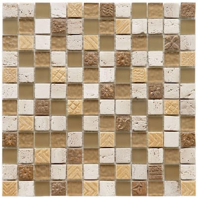 Somertile Basilica 1-inch Milano Stone and Glass Mosaic Tiles (Pack of 10)