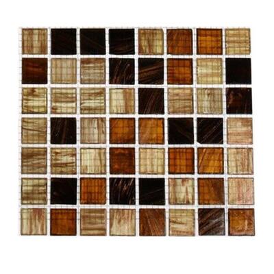 Splashback Glass Tile Lima Bean 3/4 in. x 3/4 in. Glass Tile - 6 in. x 6 in. Tile Sample R3B12