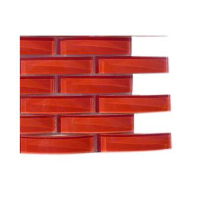 Splashback Glass Tile Red Pelican Glass Floor and Wall Tile - 6 in. x 6 in. Tile Sample C2D3 GLASS TILE