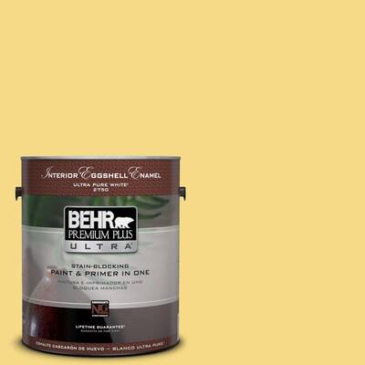 Behr Premium Plus Ultra Paint. 1-gal. #390b-5 Bee Pollen Eggshell Enamel Interior Paint 275401