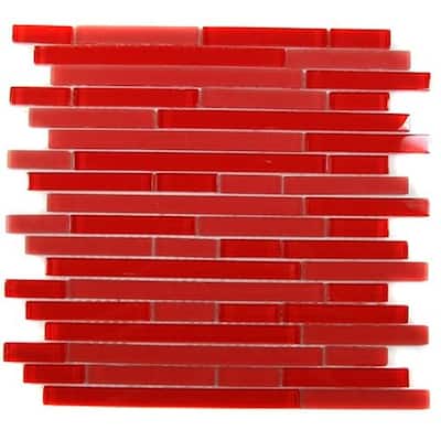 Splashback Glass Tile 12 in. x 12 in. Glass Mosaic Floor and Wall Tile TEMPLE MARS