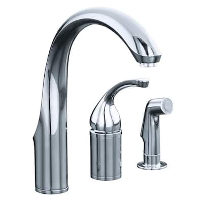 KOHLER Kitchen Faucets. Forte Single-Control Single-Handle Mid-Arc Kitchen Faucet with Side Sprayer in Polished Chrome
