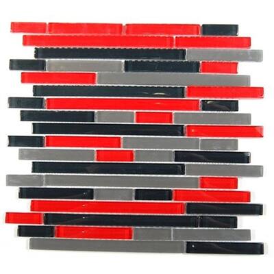 Splashback Glass Tile 12 in. x 12 in. Glass Mosaic Floor and Wall Tile TEMPLE EXPLOSION