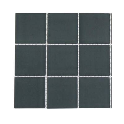 Splashback Glass Tile Contempo Blue Gray Frosted Glass - 6 in. x 6 in. Tile Sample L6D8 GLASS TILE