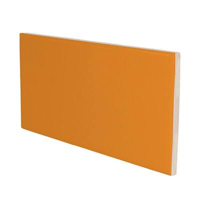 U.S. Ceramic Tile Color Collection Bright Tangerine 3 in. x 6 in. Ceramic Surface Bullnose Wall Tile 738-S4639
