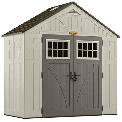 Suncast Tremont 4 ft. 3/4 in. x 8 ft. 4-1/2 in. Resin Storage Shed ...