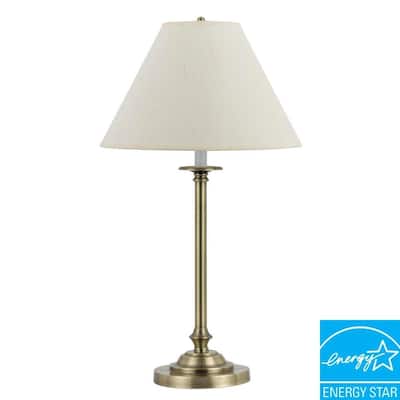 Cal Lighting Table Lamp with Shade in Antique Bronze