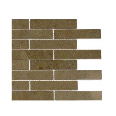 Splashback Glass Tile Jer Gold Piano Brick Polished Natural Stone Floor and Wall Tile - 6 in. x 6 in. Tile Sample L4A7 STONE TILE