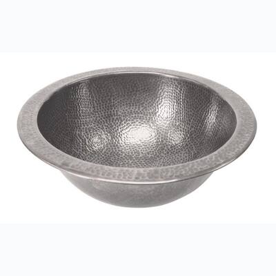 Barclay Products Self-Rimming Round Bathroom Sink in Hammered Pewter 6723-PE