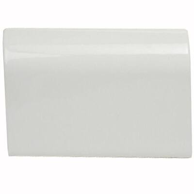U.S. Ceramic Tile Bright Snow White 2 in. x 6 in. Ceramic Bullnose Radius Cap Wall Tile U072-A4200-1