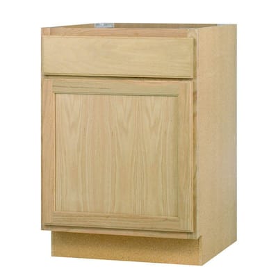 unfinished base cabinet oak cabinets depot kitchen 5x24 24x34 homedepot wood expanded open
