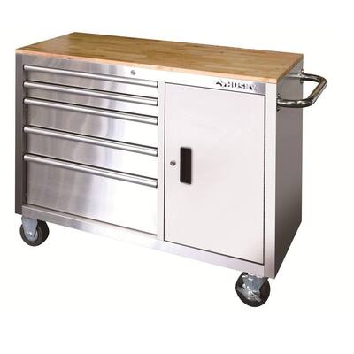  Door Stainless Steel Mobile Workbench-HOTC4605J0AD - The Home Depot