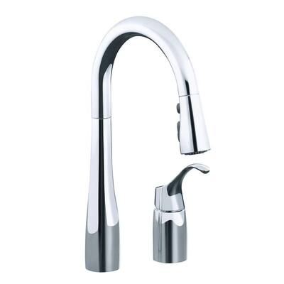 KOHLER Kitchen Faucets. Simplice Single-Handle Pull-Down Sprayer Kitchen Faucet in Polished Chrome
