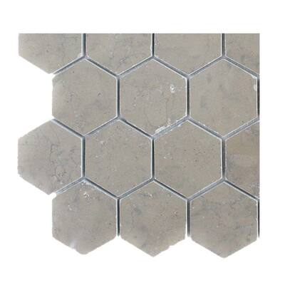 Splashback Glass Tile Medieval Hexagon Polished Marble Floor and Wall Tile - 6 in. x 6 in. Tile Sample L5D5 STONE TILE