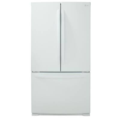 LG - 250 Cu Ft French Door Refrigerator - White